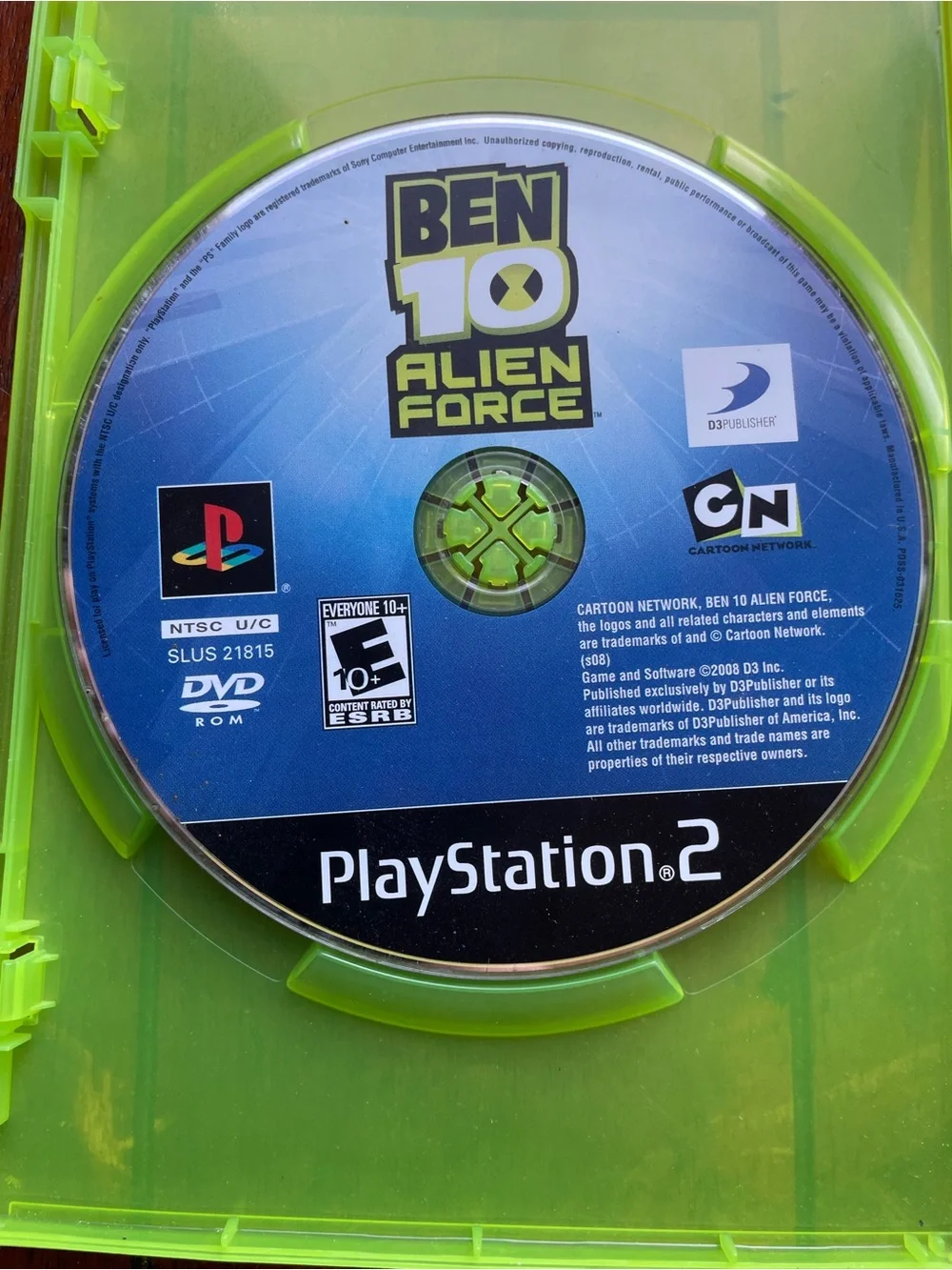 Sony PlayStation 2 Ben 10 Alien Force Game Disc